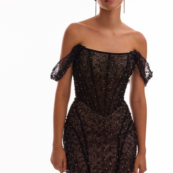 MILLA | Black Sequin Midnight Dress (Glamorous, sz M) - Picture 5 of 9